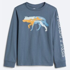 Kids Blue Wolf Graphic Long Sleeve Shirt